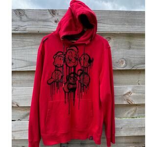 Popeye de Kryptic Bedazzled Augmented Reality Red Hoodie sweatshirt 2XL